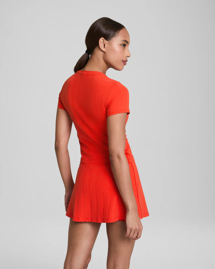 Spanx Get Moving Rib Short Sleeve Tee poppy4