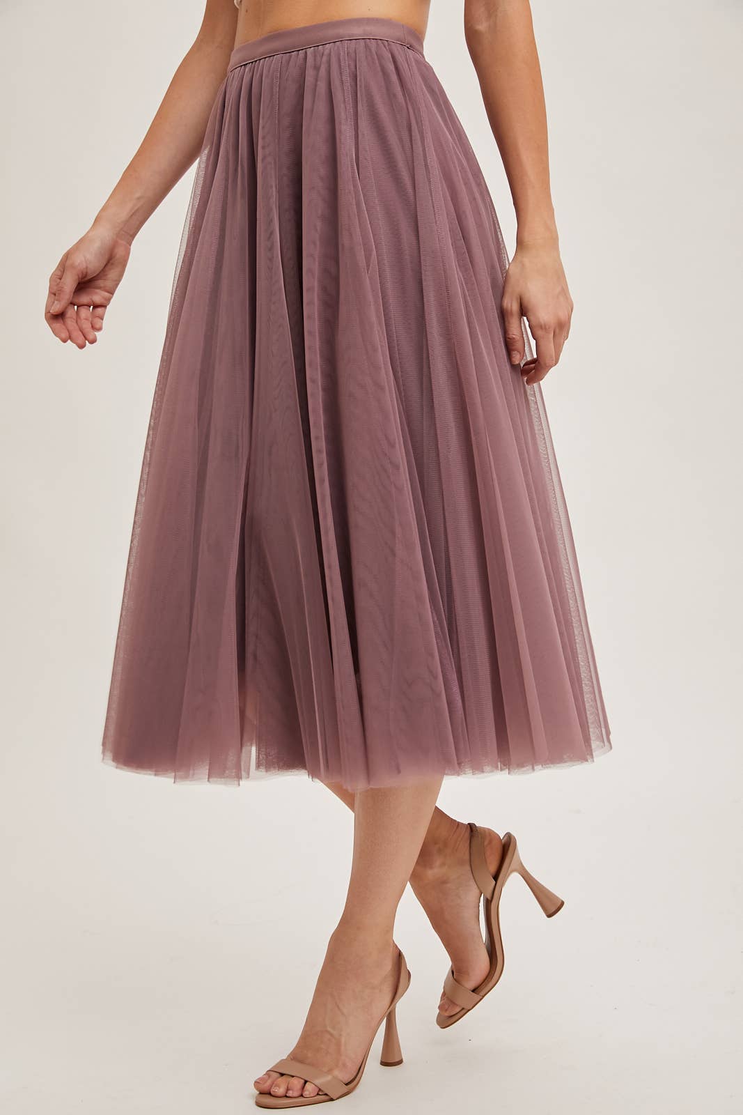 Bluivy Tulle Midi Skirt mauve 2