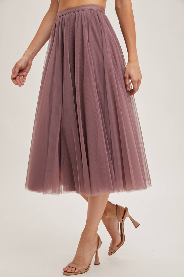 Bluivy Tulle Midi Skirt mauve 2