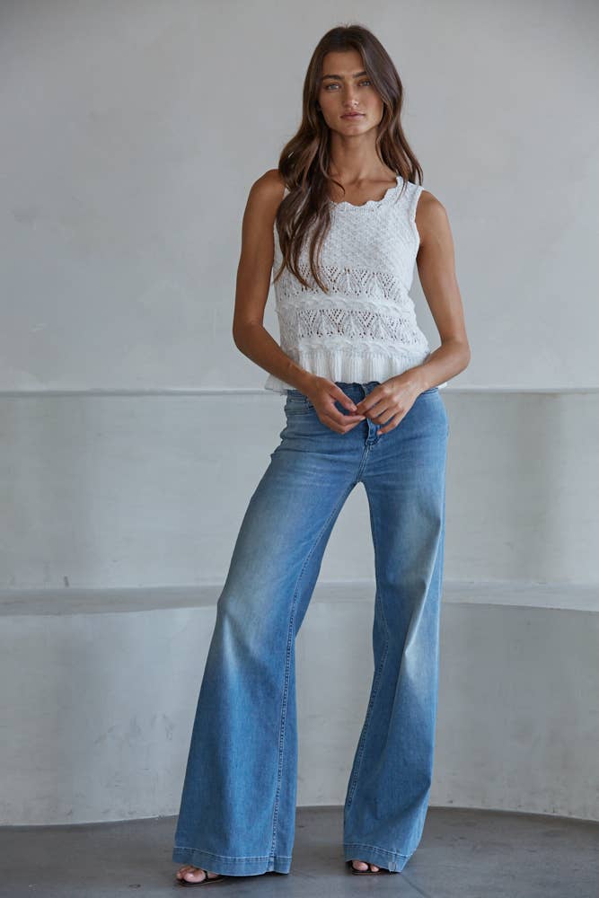 By Together - Knit Sweater Crochet Top