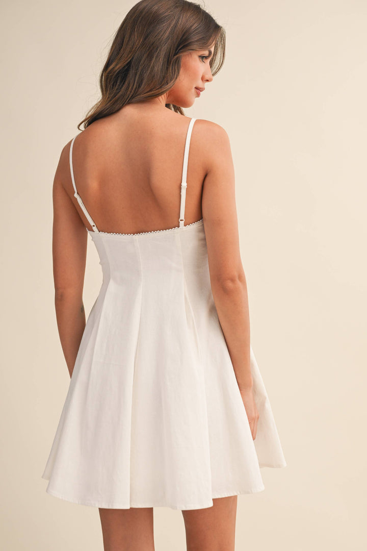 Klesis -  Picot Lace Mini Dress White 8