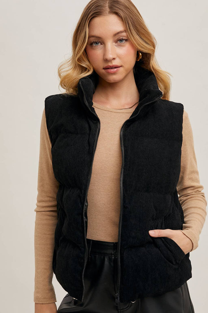 Bluivy Corduroy Quilted Puffer Vest