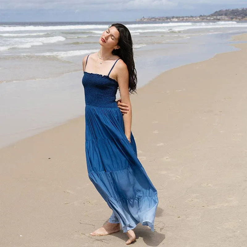 Lotus and Luna Ocean Mist Rayon Mai Tai Maxi Dress 1