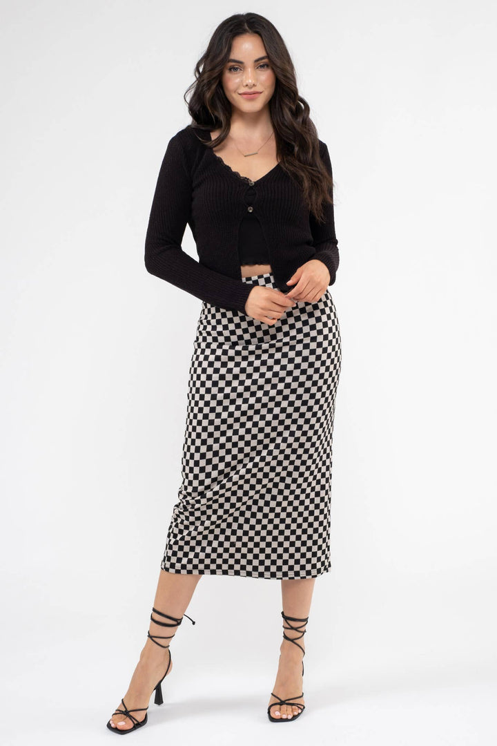 Blu Pepper - Black V-Neck Two-Button Knit Cardigan 4