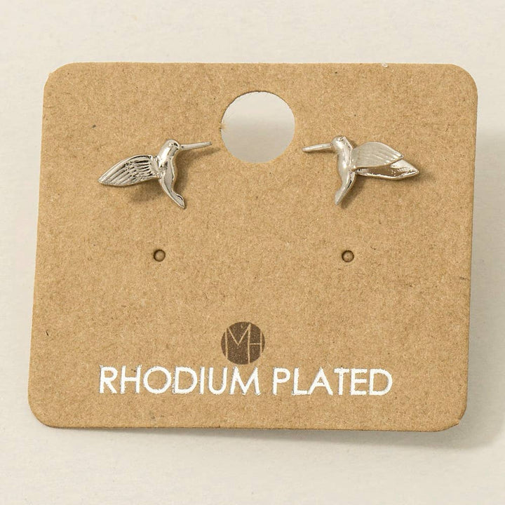 Gold Dipped Humming Bird Stud Earrings 4