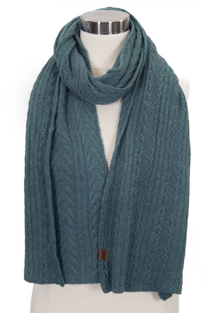 C.C Cable Winter Scarf Forest green