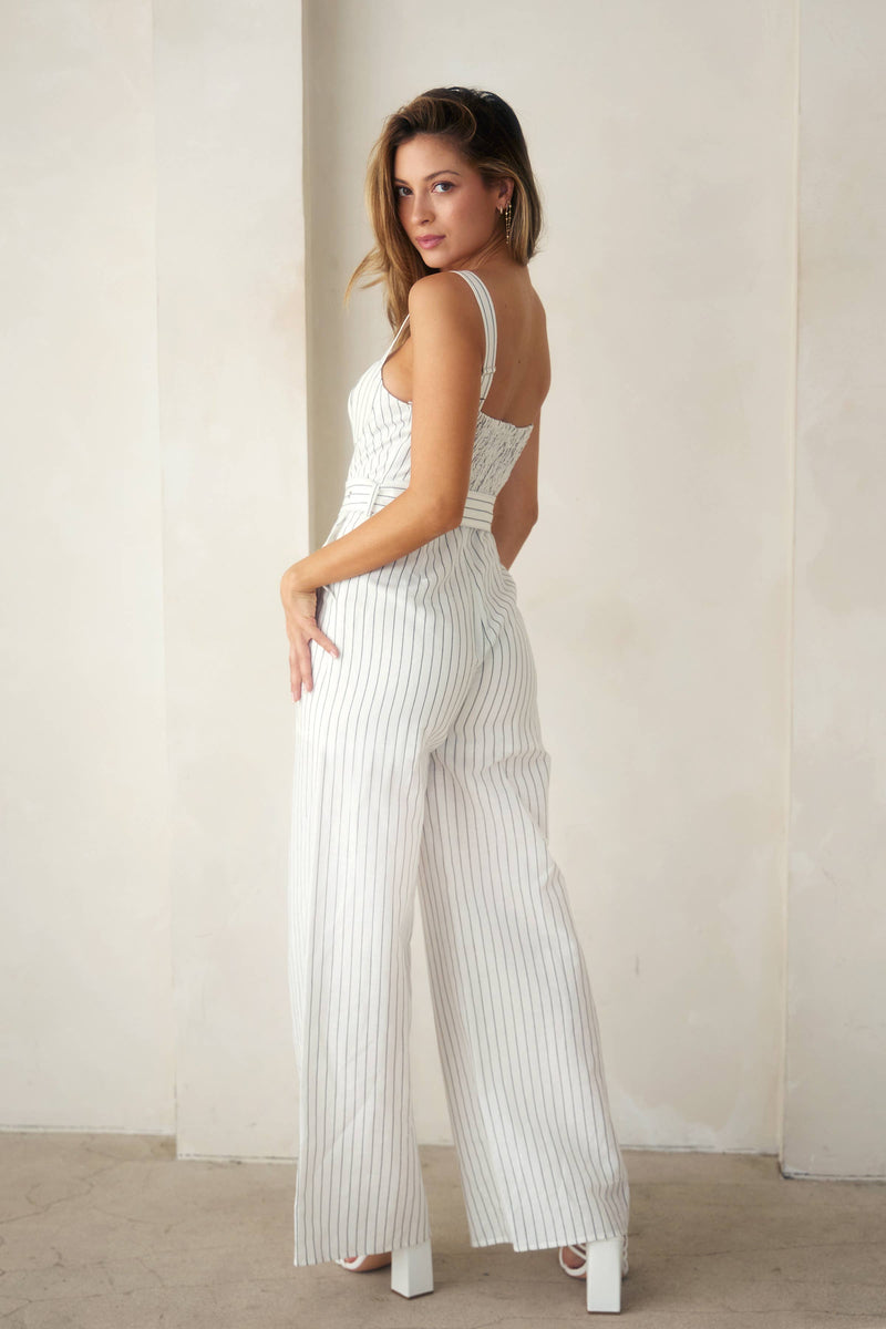 Striped Bustier Jumpsuit