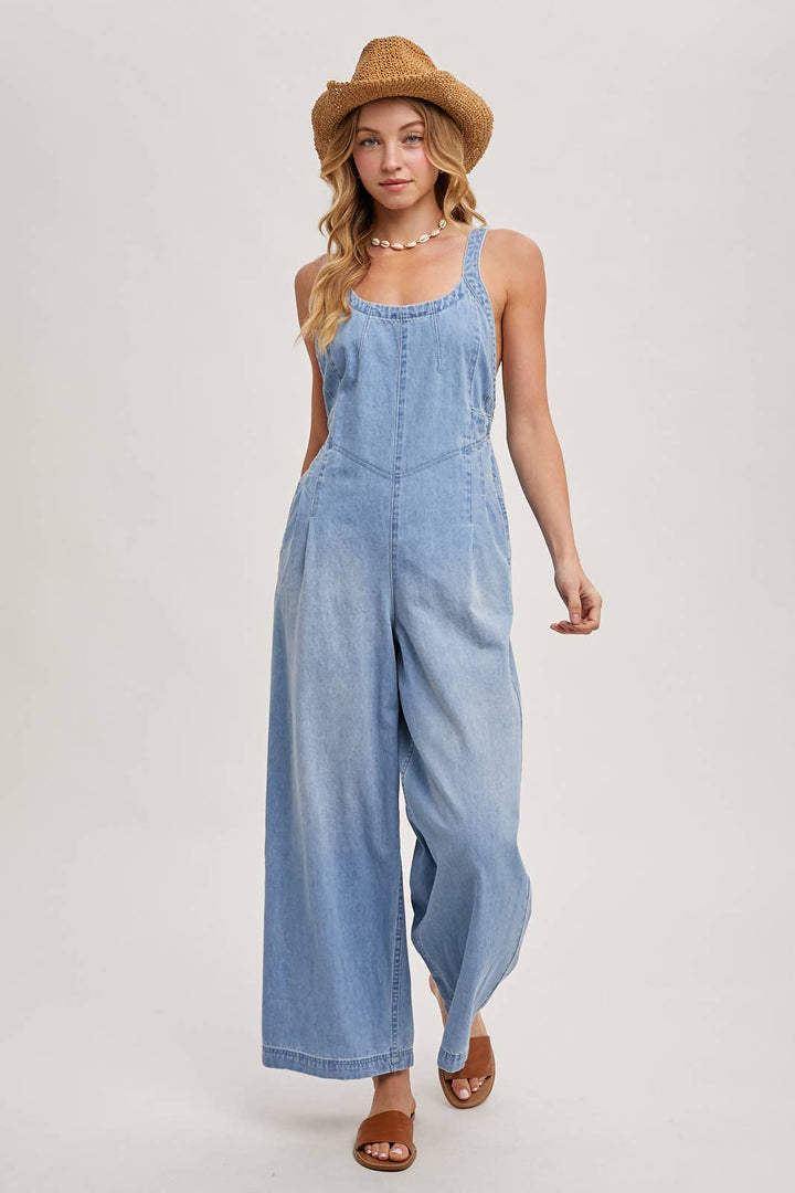 Bluivy Denim Overall Jumpsuit Light Wash 2