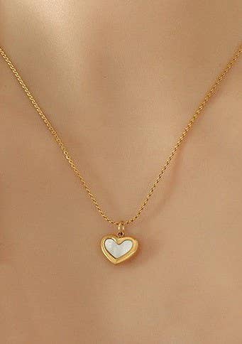 JOSSLYN by wall to wall - 18K Gold-Finish Stainless Steel Heart Necklace