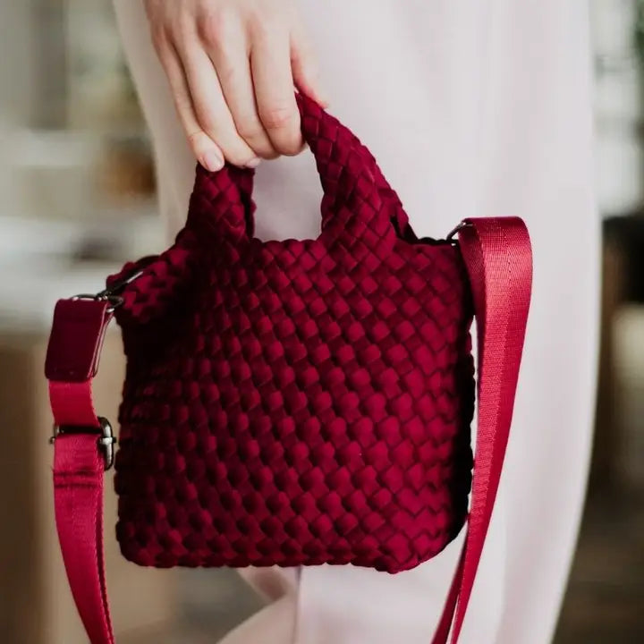 Katydid Wine Neoprene Mini Bucket Bag