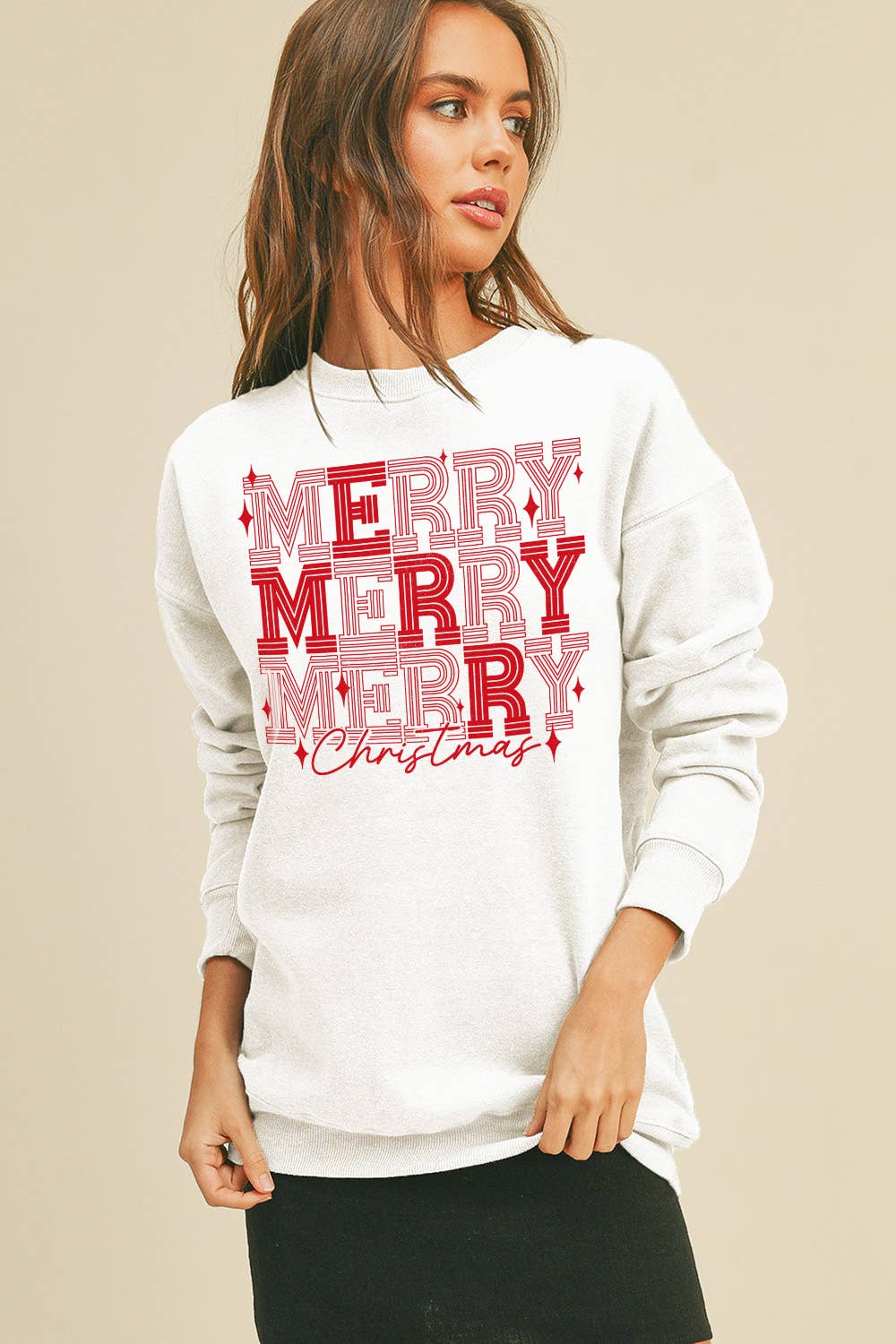 Merry Christmas Sweatshirt White
