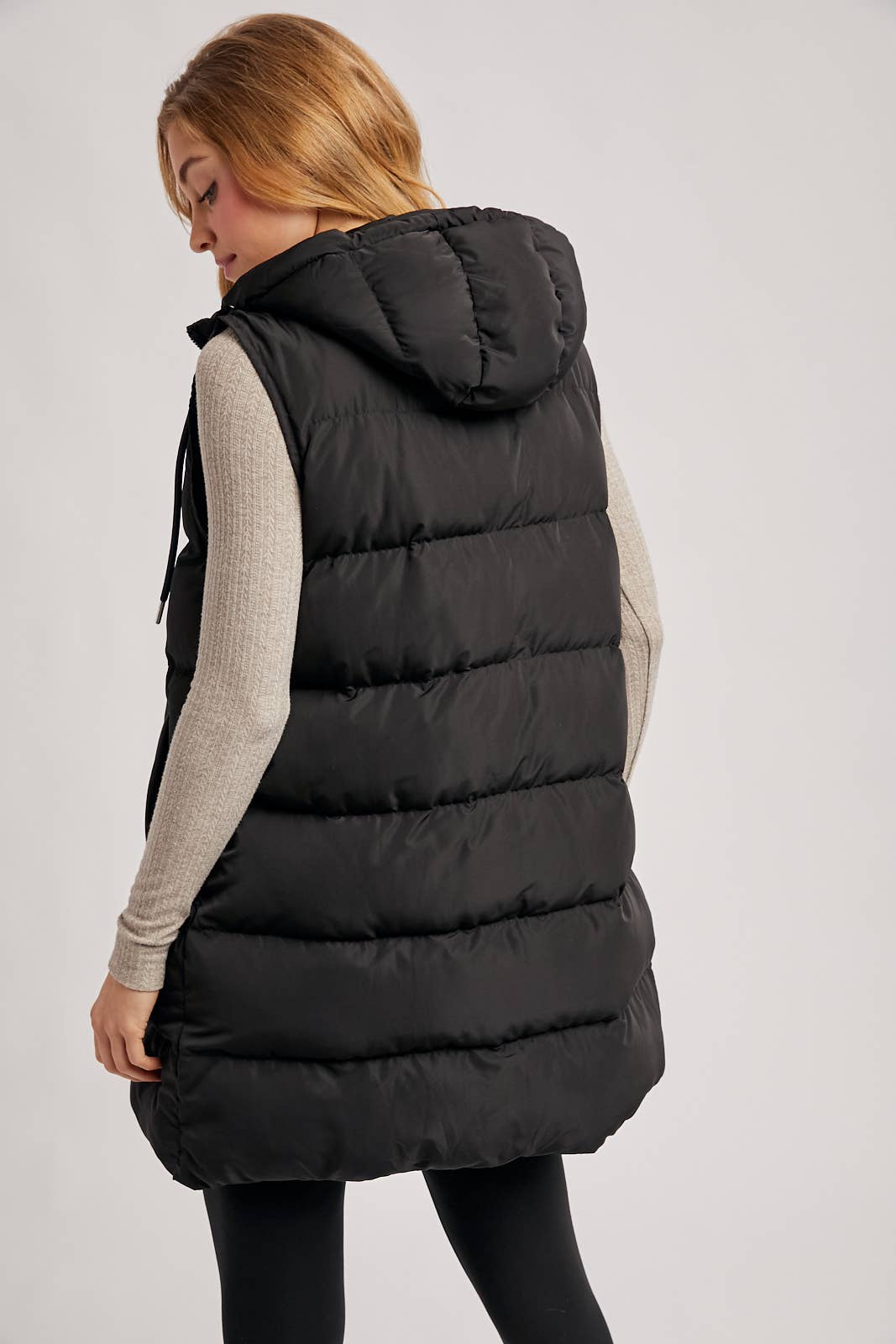 Bluivy - Hooded Longline Puffer Vest black6