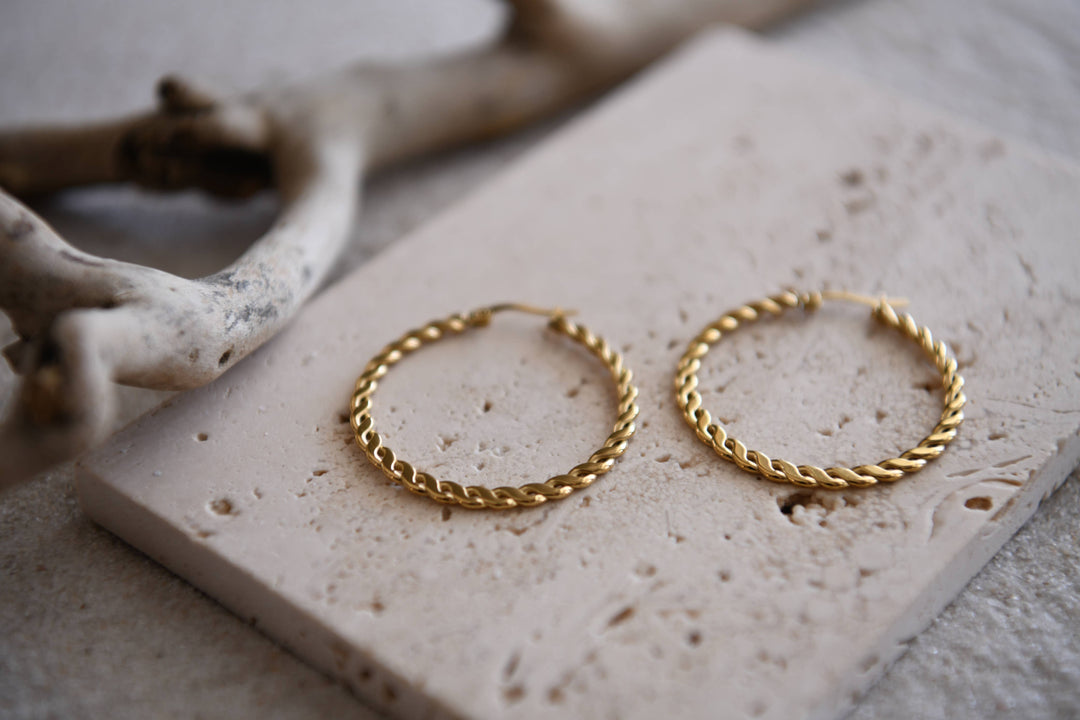 Cecelia Designs Jewelry - Golden Earth Water-Resistant Stainless-Steel Earrings