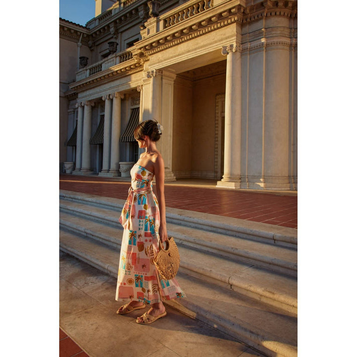 Dress Forum - Moroccan Spring Rattan Belt Strapless Maxi Dress Amalfi Coast 3