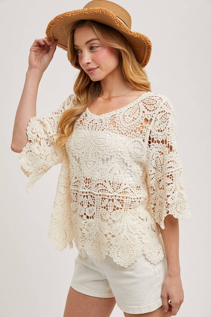 Bluivy Crochet Lace Top - Ivory