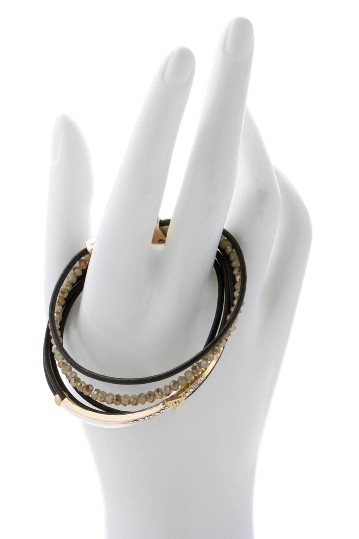 SAACHI - Leather Golden Arrow Bracelet