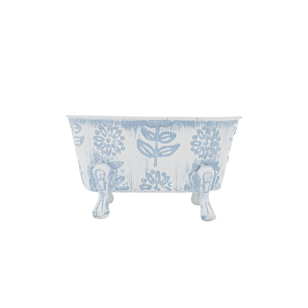 Foreside Home &amp; Garden - Claire Floral Bathtub Soap Dish Blue 1