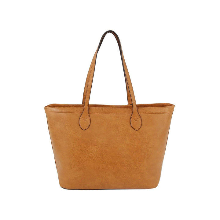 Fashion shopper tote bag with knot detail tan 1