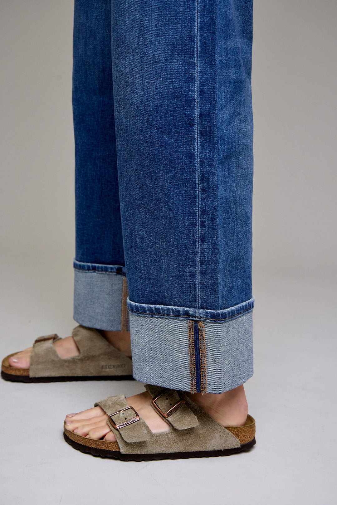 Hidden Jeans - Cuffed Stretch Clean Dad Jean Dark Wash 6