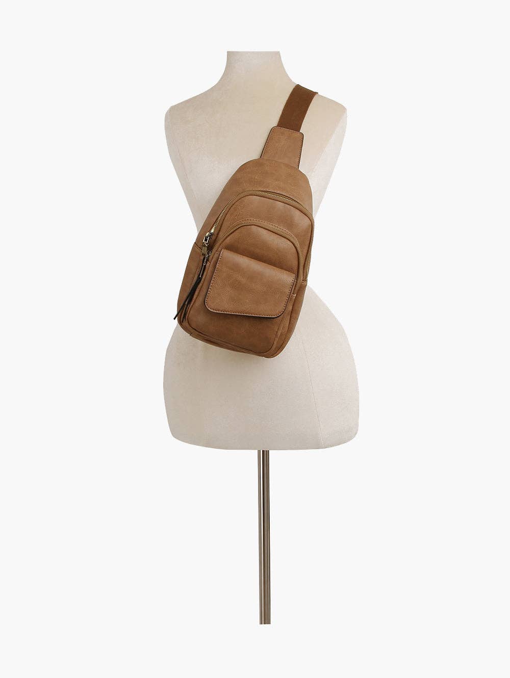 Leather Sling Bag stone 1