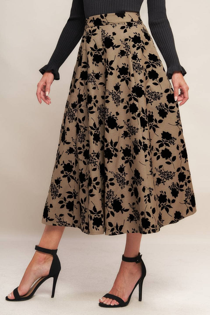 Woven Flocking Circle Skirt 3 Sand