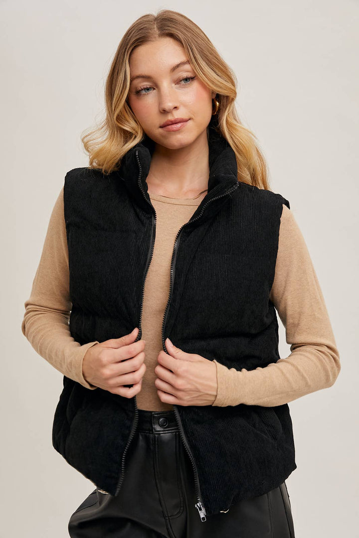 Bluivy Corduroy Quilted Puffer Vest