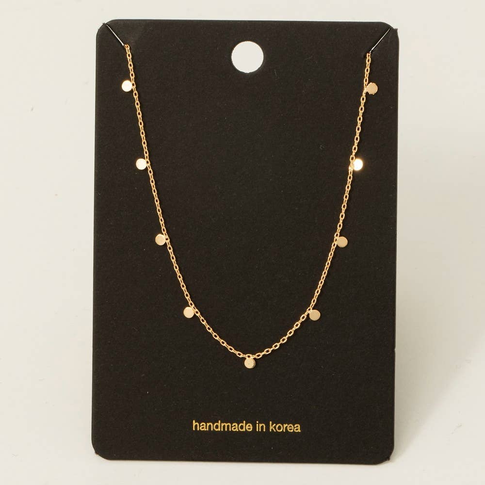 Mini Disc Drop Necklace