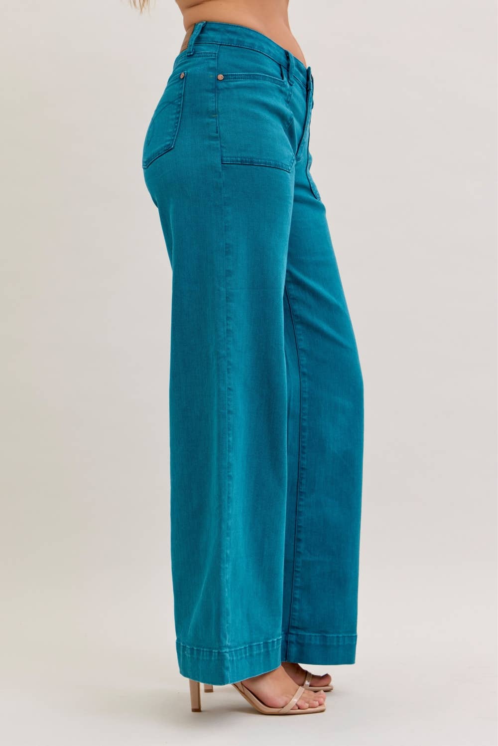 Judy Blue Jeans - Mr. Utility Wide Leg Jeans Teal 4