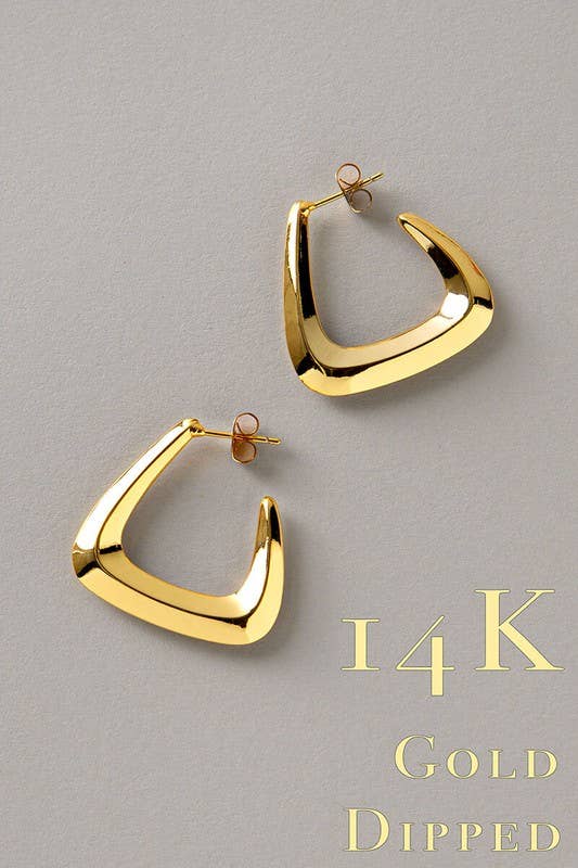 14K Gold Dipped Triangle Stud Earring