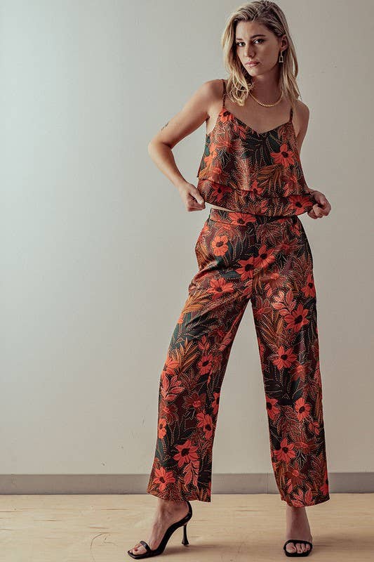 Tiered Floral Top and Pants Set (sold Separately)