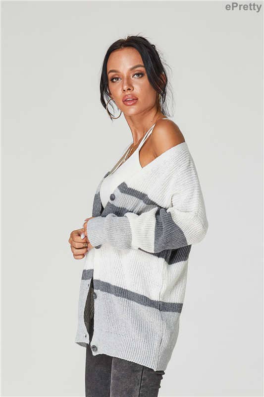 Color Block Cardigan grey 2