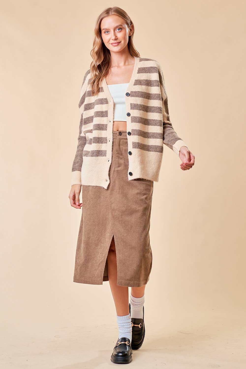 Striped Sweater Cardigan