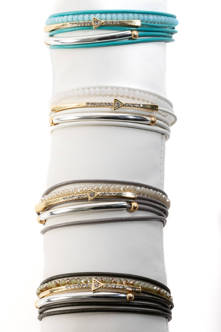 SAACHI - Leather Golden Arrow Bracelet