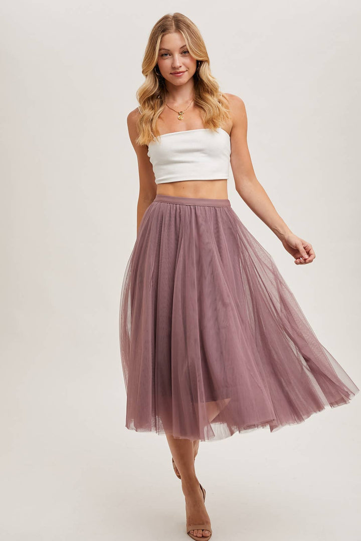 Bluivy Tulle Midi Skirt mauve 6