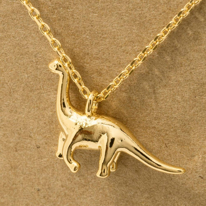 Fame Accessories - Gold Dipped Brachiosaurus Dinosaur Pendant Necklace 3