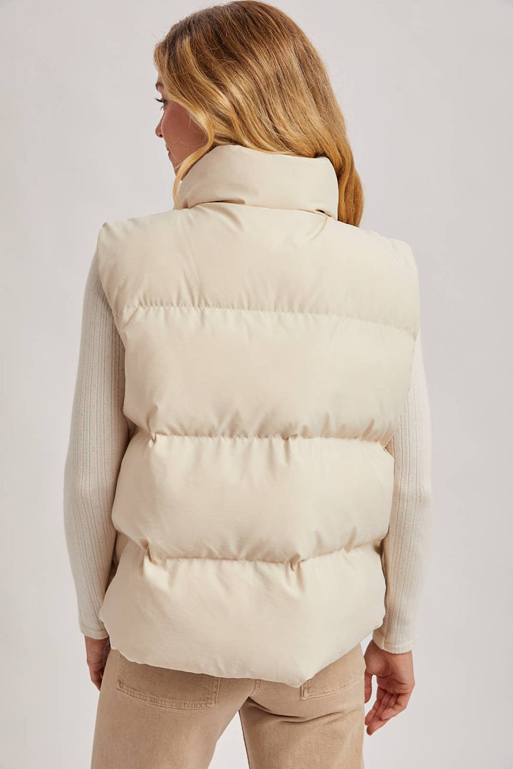 Zipper Puffer Vest wht25