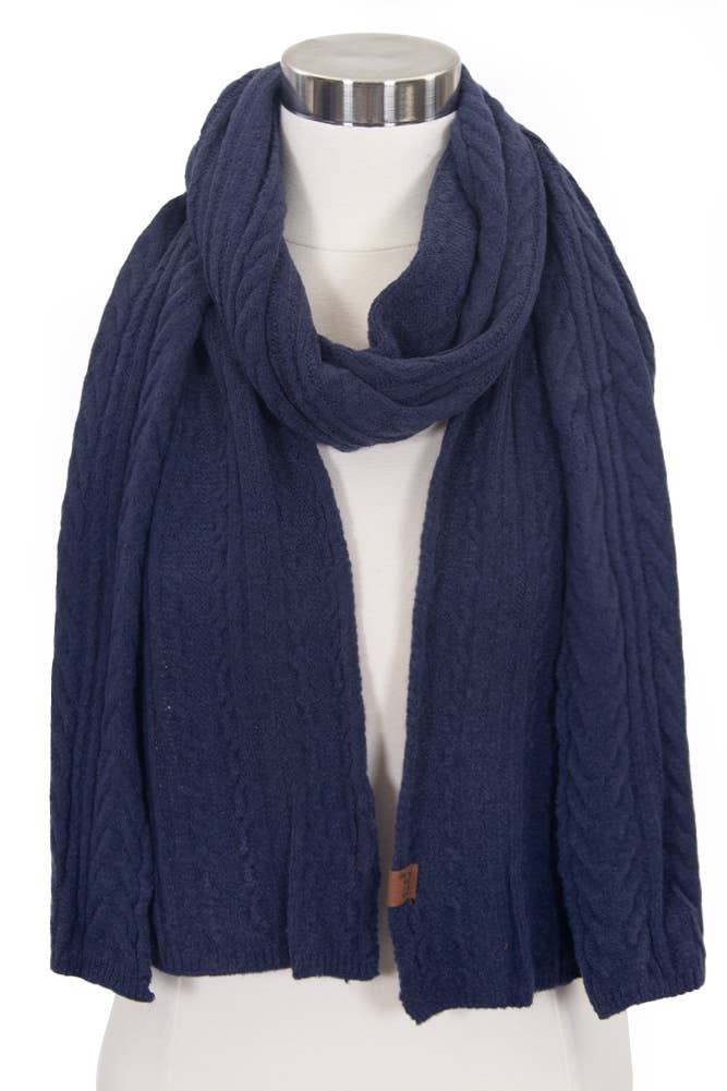 C.C Cable Winter Scarf navy