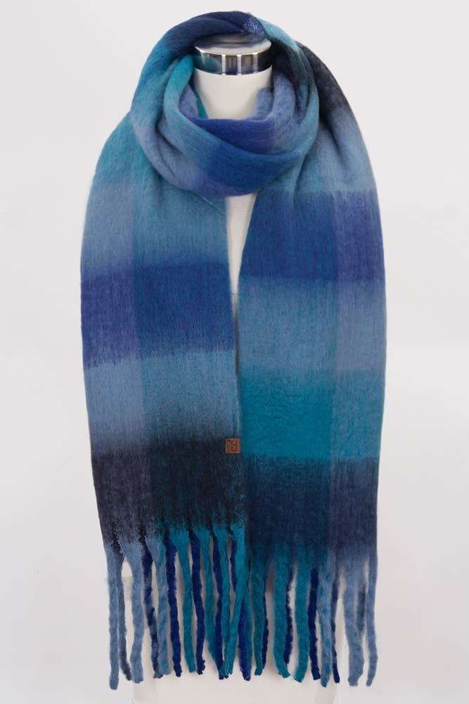 C.C Multi Color Block Plaid Scarf