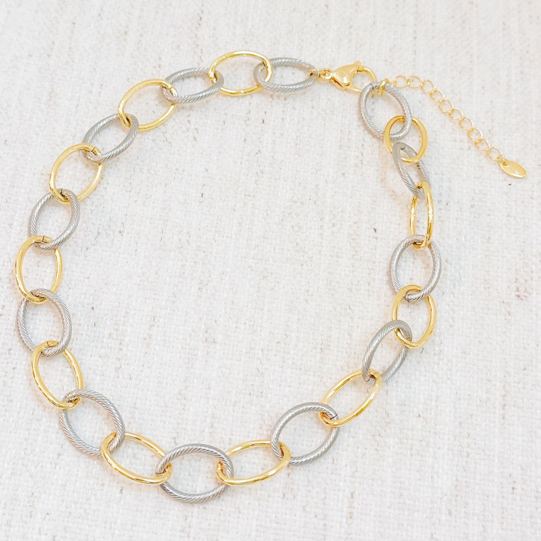 Ellison+Young - Cabled Texture Two Tone Chain Necklace 2