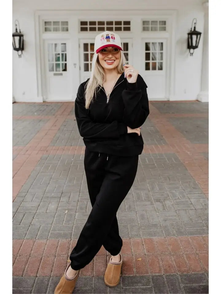 Katydid Black Scuba Athletic Sweater and Pants Set