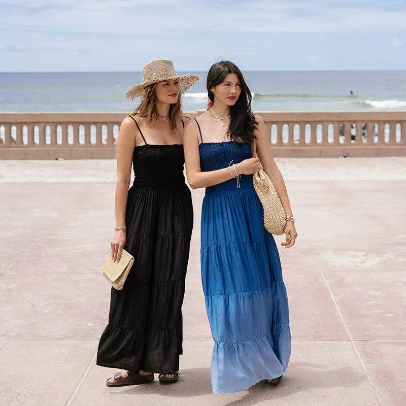 Lotus and Luna Ocean Mist Rayon Mai Tai Maxi Dress 6