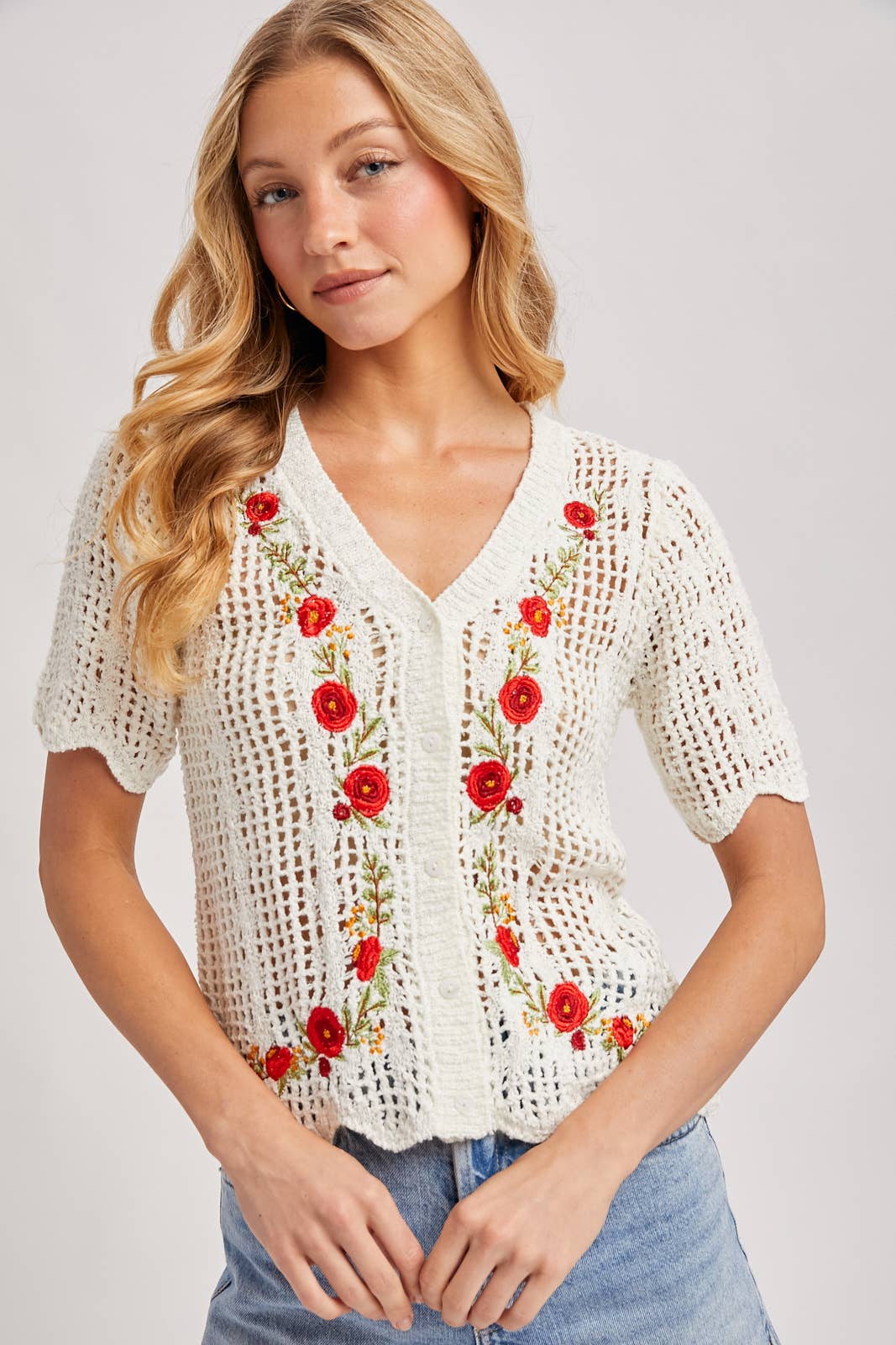 Bluivy - Floral Embroidered Top