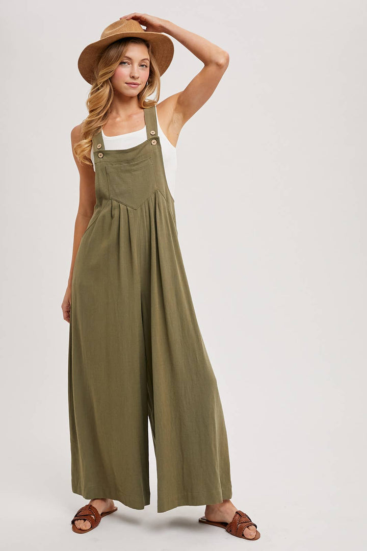 Bluivy - Flowy Wide Leg Overall Jumpsuit