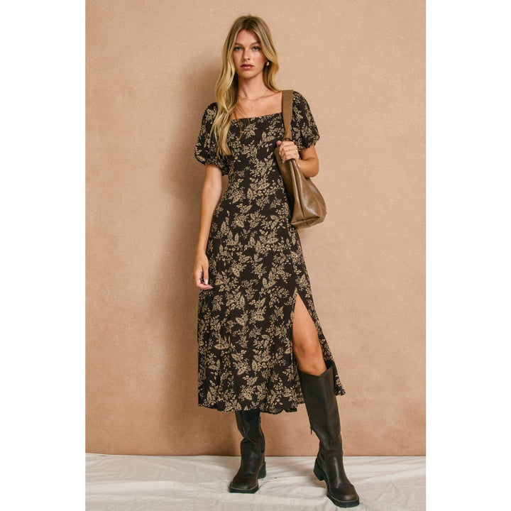 Brown Butter High Slit Midi Dress Nightfall Botanic 4