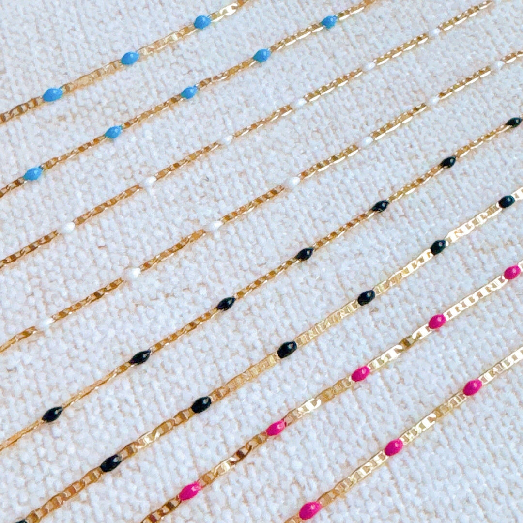 Ellison+Young - Color Pop Enamel Chain Necklace all