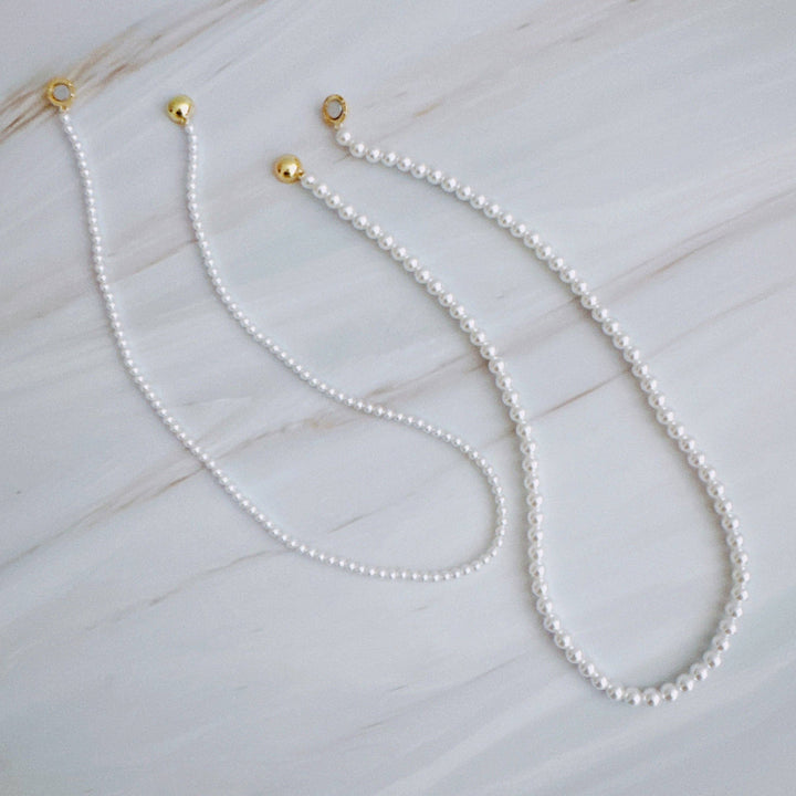 Ellison+Young - Endless Style Magnetic Pearl Necklace Duo white