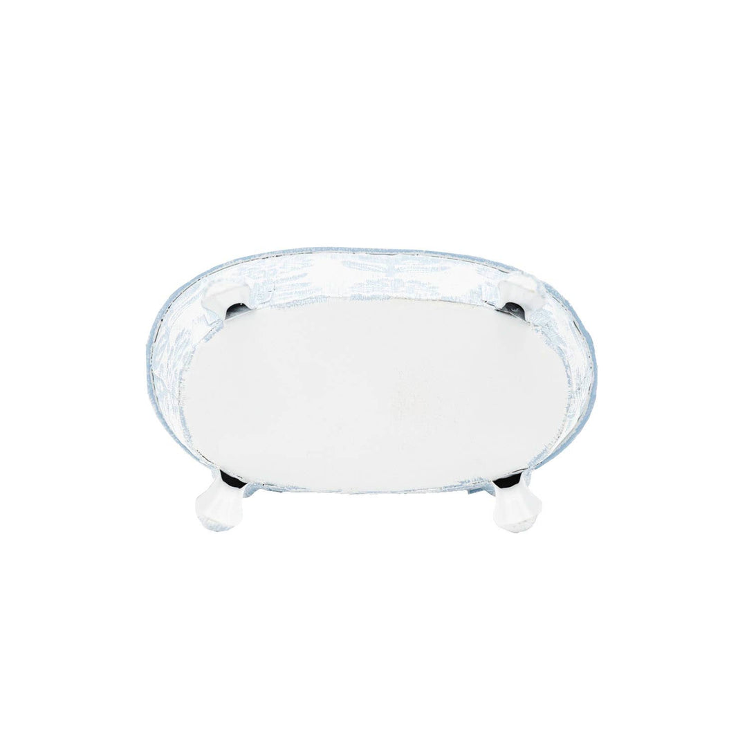 Foreside Home &amp; Garden - Claire Floral Bathtub Soap Dish Blue