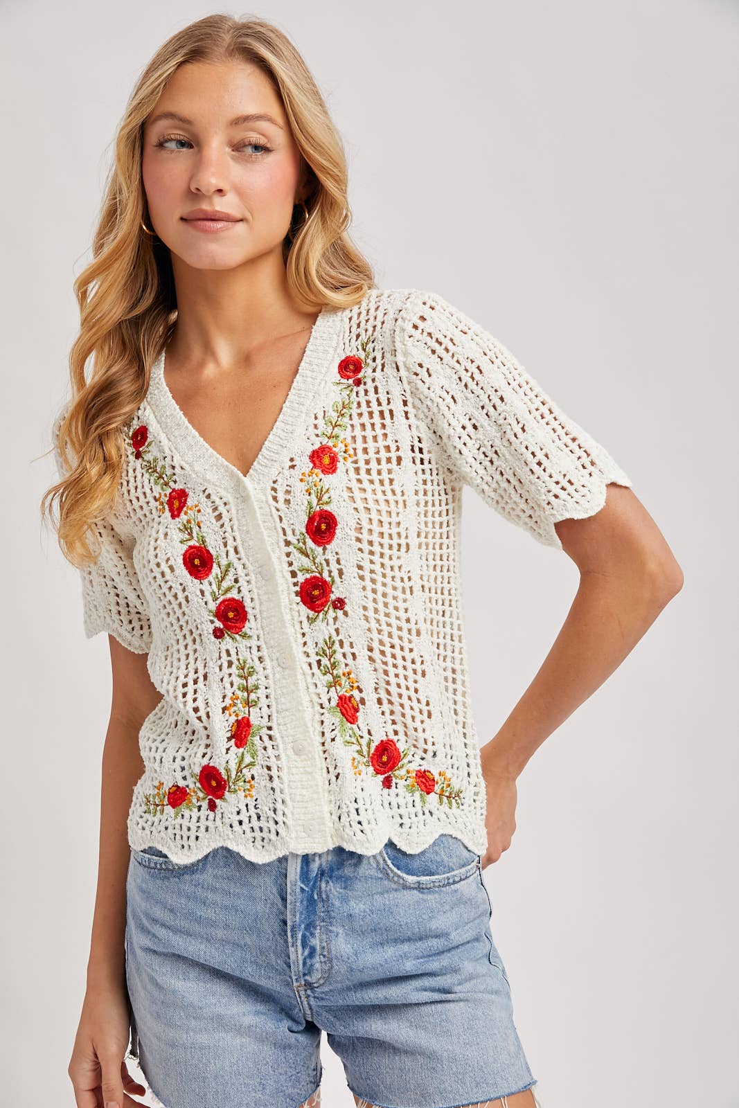 Bluivy - Floral Embroidered Top