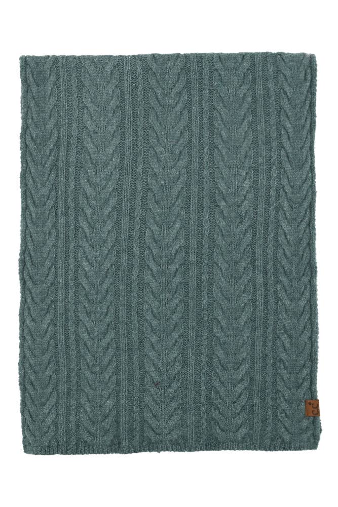 C.C Cable Winter Scarf forest green 1