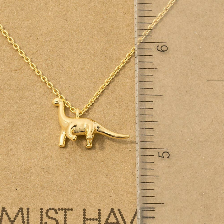 Fame Accessories - Gold Dipped Brachiosaurus Dinosaur Pendant Necklace 4